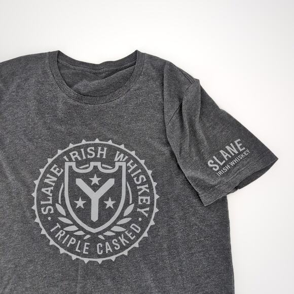 Slane Irish Whiskey Dark Distressed Gray Crewneck Men's T-shirt/Tee- Size L -GUC - Picture 3 of 11